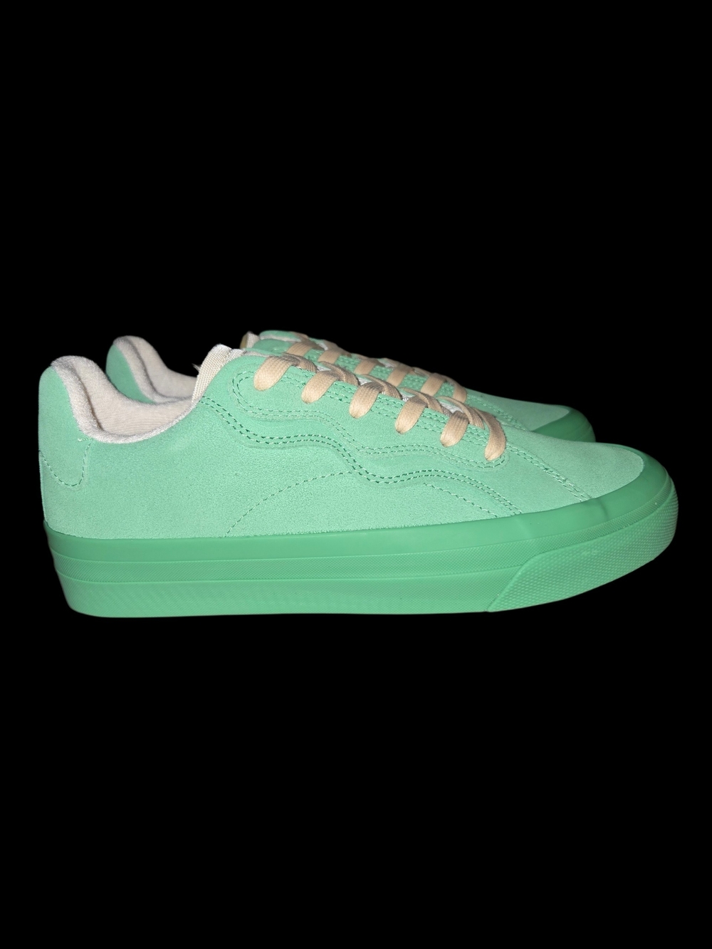 BrandBlack NoName Green Low-Top Suede Sneakers Men Size 8